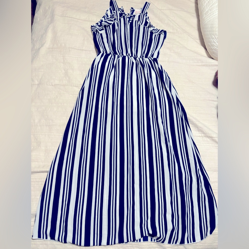 Girls Striped long dress lined
